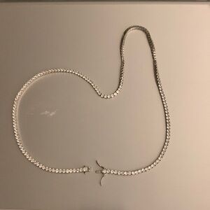 Vvs tennis chain and cross pendant